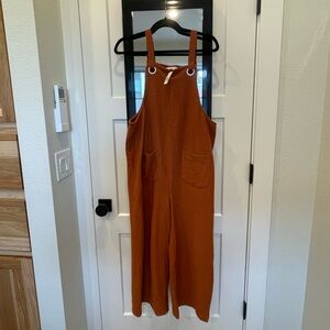 Madewell texture and thread orange jumpsuit